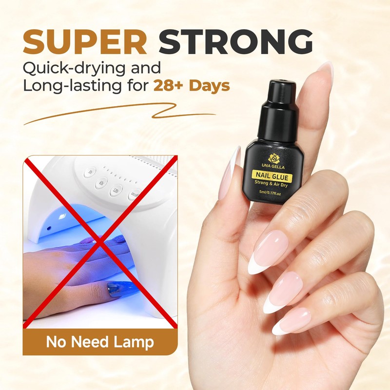 UNA GELLA Fast Drying Super Strong Nail Glue for Press