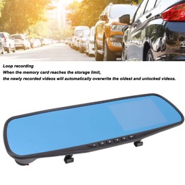 Cámara de Espejo Retrovisor para Coche 4,3 Pulgadas, Cámara de Seguridad Inversa 1080p con Sensor G Integrado, Grabación en Bucle, Monitor LCD de Pantalla Completa, Ideal para Monitoreo de Seguridad