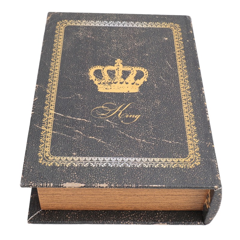 Book Shape Storage Box Large Capacity Wooden European Style Decorative
