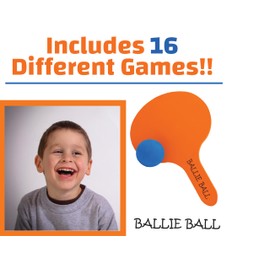 Johnny World Ballie Ball – Kids Paddle Set– Indoor & Outdoor Game for Kids – Includes 2 Paddles, 4 Foam Balls & Booklet of 16 Creative Games– Amazing Family Fun Game!