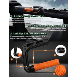 JROAD Bronco Aluminum Grab Handles Roll Bar Non-Slip Grip HandlesCompatible with Ford Bronco 2021-2025 Front or Rear Seat 2/4 Door Soft/Hard Top,Bronco Raptor Interior Accessories （2PCS/Orange）