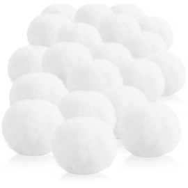 COM-FOUR® 20 x Snowball White, Artificial Snowballs for Indoor Snowball Fights, Soft Plush Balls, Artificial Snow, Great Christmas Decoration, 8 cm (8 cm - 20 x Snowball)