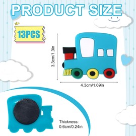 Fridge Magnets for Toddlers, Transport Fridge Magnets with Car, Boat, Plane, Vehicle, Educational Learning Toy for Boys and Girls, Pack of 13