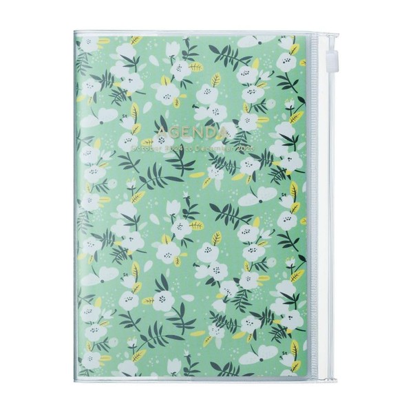 MARK'S 2024/2025 Pocket Diary B6 Vertical, Flower Pattern, Green: From