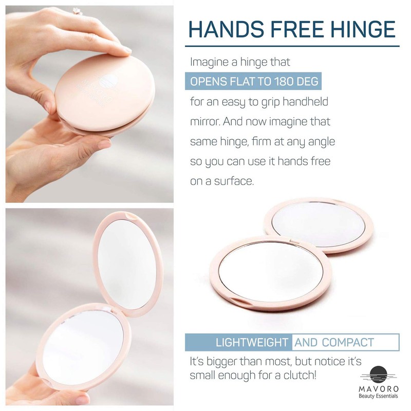 Mavoro Magnifying Compact Mirror | 1x/10x Magnification | 4" Small