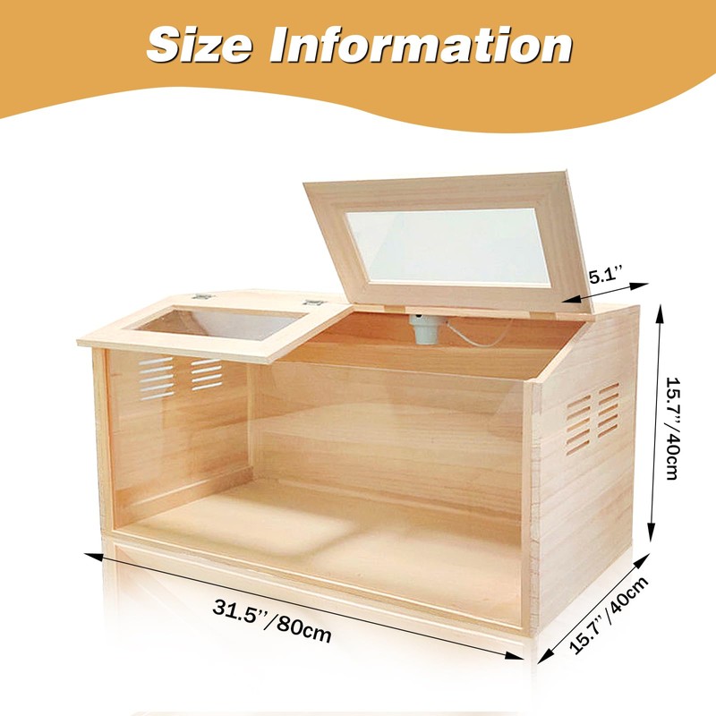 Solid Wood Chicken Brooder Box with Lighting Kit & Thermometer