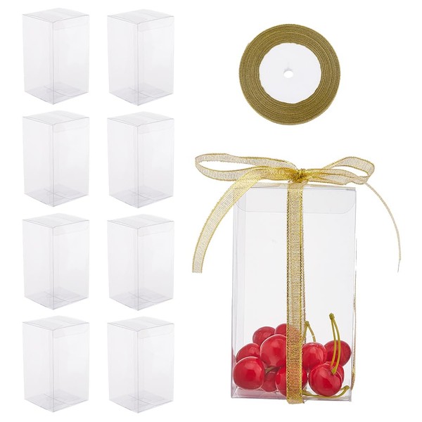 DICOSMETIC 15Pcs Clear Plastic Gift Box 3.15 x 3.15 x