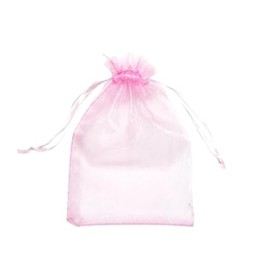 WS Accessories PACK OF 10 Organza Gift Bags, Jewellery Pouches 7x5cm/7x9cm/9x12cm/10x15cm/13x18cm (Light Pink, 7x9cm)