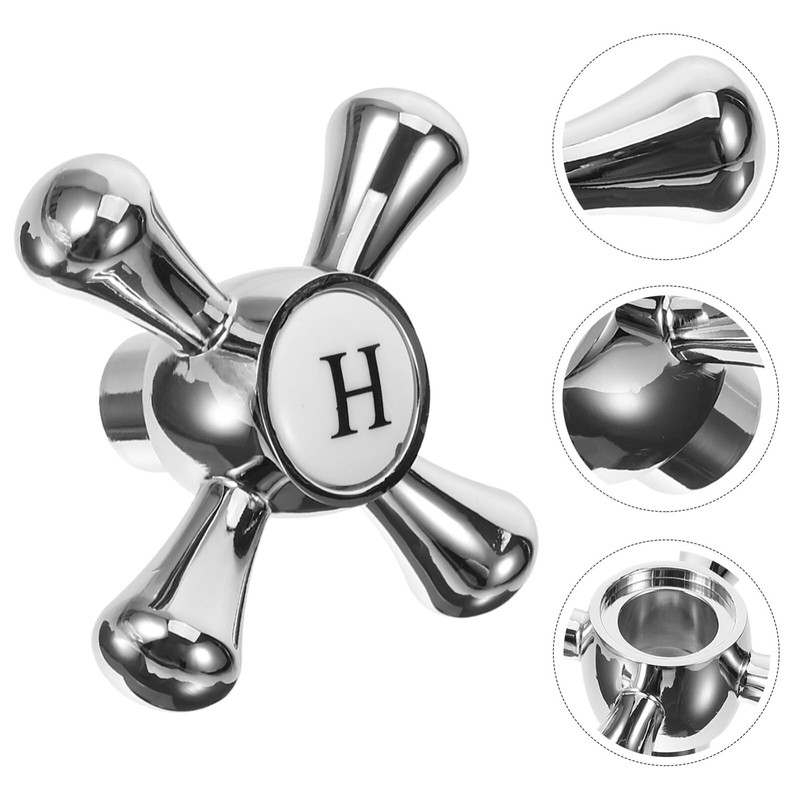 Uonlytech Faucet Handle Replacement Cross-Arm Faucet Handle Zinc Alloy Faucet