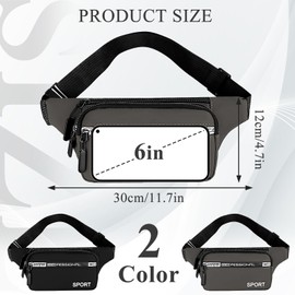 AfitLulu Fanny Pack for Men, Anti Splash Fashionable Outdoor Sports Waist Bag with 4-Layer Zipper, Running Bag for Mobile Phones, Power Banks and Headphones (black)