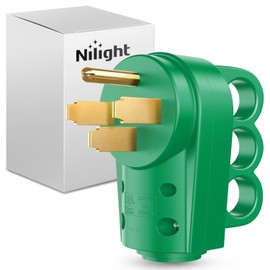 Nilight 50 Amp RV Male Replacement Plug 125/250 Volt Heavy Duty Receptacle with Handle ETL Listed NEMA 14-50P for Camper Caravan Motorhome Van Trailer