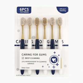 Cepillos de Dientes para Encías Sensibles | Pack 6 Piezas | Cerdas Medias | Mango Antideslizante | Adultos | Limpieza Profunda | TendenciasMX