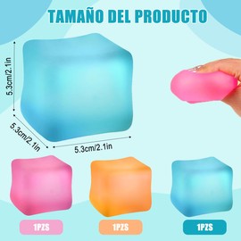 NIAWEA 3pzs Cubos de Juguetes Antiestres con Relleno de Gel,5.5cm Cubos de Fidget Toys Squishy,Juguetes Sensoriales para Aliviar el Estrés,Regalo Pop it para Escuela,Cumpleaños, Fiesta,Niños y Adultos