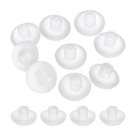 uxcell 38Pcs Glass Table Top Bumpers with Stem, 5mm/0.2" Rubber Bumper Grippers Anti Slip Table Spacers for Patio Cabinet Furniture (Fits 3/16Inch Hole), Clear
