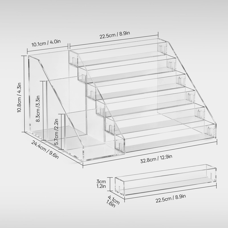 6 Tier Nail Polish Organizer with Nail Supplies Organizer, Quick