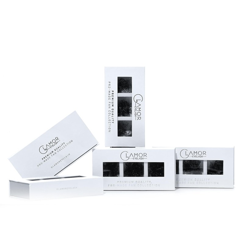 GLAMOREYELASH 750 Promade Fans Loose Mix, Natural Eyelashes Extensions 3D-16D,