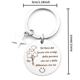 Bluckincle Geschenke für Freunde, Geschenk für Damen, Geburtstag, Weihnachten, Colleghe, Schlüsselanhänger Paar, Inspiration1, ispirazione1