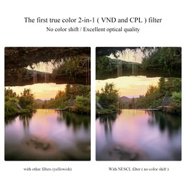 NESCL Nano-X PRO 67 mm True Colour Variable ND Filter ND2-32 (1-5 Stops) & CPL Filter Polarising Filter 2-in-1 Multifunctional Grey Filter
