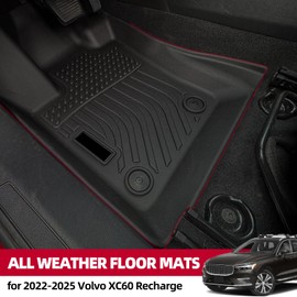 All Weather Floor Mats for 2022-2025 Volvo XC60 Recharge- for Volvo XC60 Floor Mats Cargo Mat Backrest Mats Waterproof Interior Accessories
