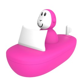 Matchstick Monkey Badezeit Baby Antimicrobial Baby Bath Toy Bath Boat Set / Easy to Grip / Sensory Learning / Set (1 Wobble Figure + 1 Boat) / from 12 Months (Pink)