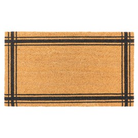 KAF Home Coir Doormat, Heavy-Duty, Weather Resistant, Non-Slip PVC Backing, 17 by 30 Inches, Black