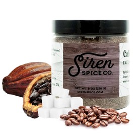 Siren Spice Café Mocha Flavored Infused Cane Sugar - Perfect for Baking, Cooking, Cocktails, Decorating, Sprinklings, Drinks & Desserts - USA Made in Small Batches - 8 Ounces