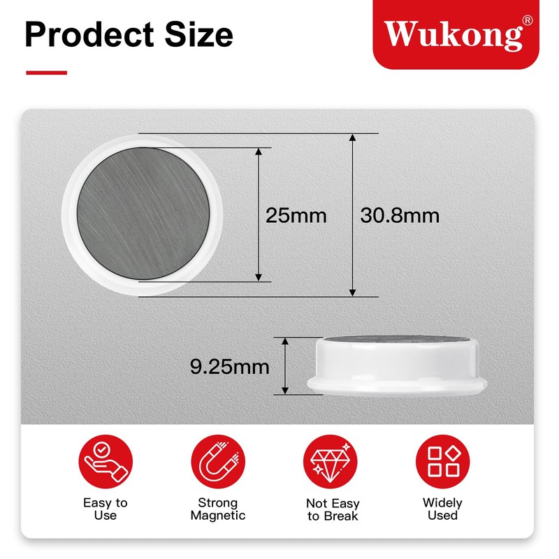 Wukong 24 Pack White Fridge Magnets, Strong Whiteboard Magnets for