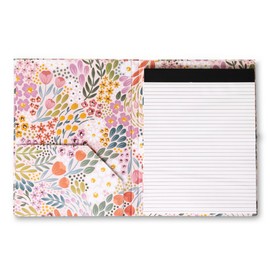 Elyse Breanne Design, Clipfolio, Portfolio and Clipboard, Includes 40 Lined Sheets Legal Pad, Built-in Pocket Folders, to Keep Organized and Professional, Summer Meadows