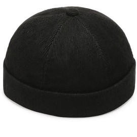 Faringoto 8 Pieces Rimless Caps for Men Docker Hats Without Brim Vintage Skull Cap Street Hat Hip Hop Hat, black