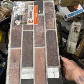 Smart Tiles 2pk Brik Porto XL Matte Peel & Stick 3D Tile Paper Backsplash