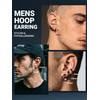 PROSTEEL Hoop Earrings for Men, 9mm Stainless Steel Small Silver