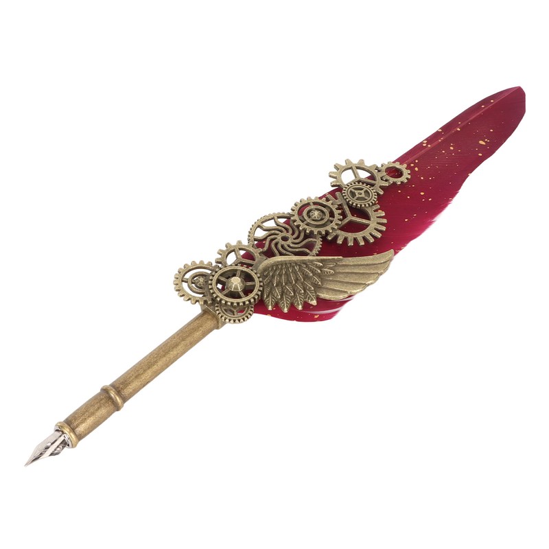 Quill Pen and Ink Set Retro Punk Gear Style Smoothly