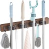 OUTNILI Mop and Broom Holder Wall Mount - Rustic Wood