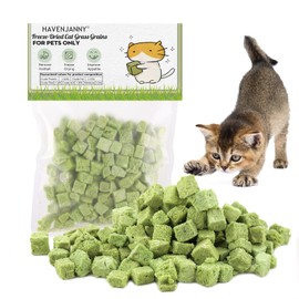 HavenJanny 60g Cat Grass Treats for Cat, Natural Dried Cat Grass Teething Stick Snacks for Cats, Edible Cat Chew Toys for Teeth Cleaning and Hairball Removal