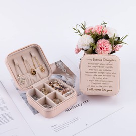 FDFHOME To My Bonus Daughter Jewelry Box Gifts from Stepdad Bonus Mom, Stepdaughter Sunflower Box, Bonus Daughter Birthday Christmas Graduation Valentine Idea Gifts for Stepdaughter