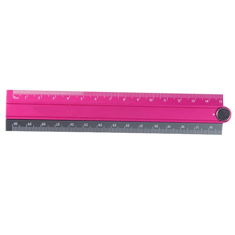 MISUVRSE Aluminum Alloy Foldable Ruler Simple Folding Metal Stationery Rule