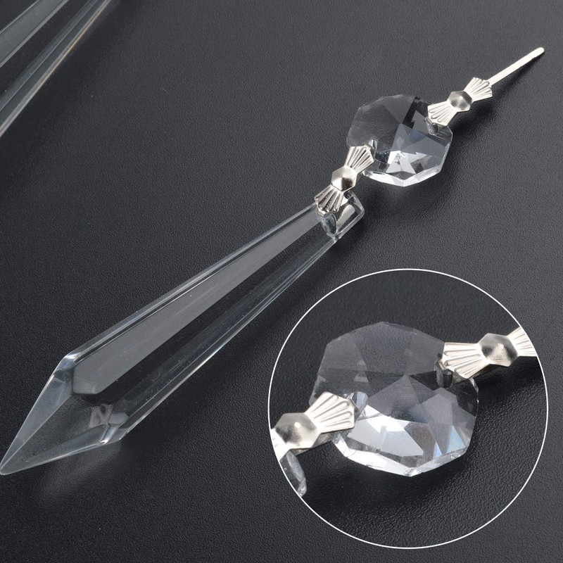 20 Pieces Clear Chandelier Crystals, 63mm Replacement Crystal Icicle Prisms