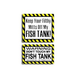 GRAPHICS & MORE Hands Mitts Off Fish Tank - Funny Decal Sticker Set