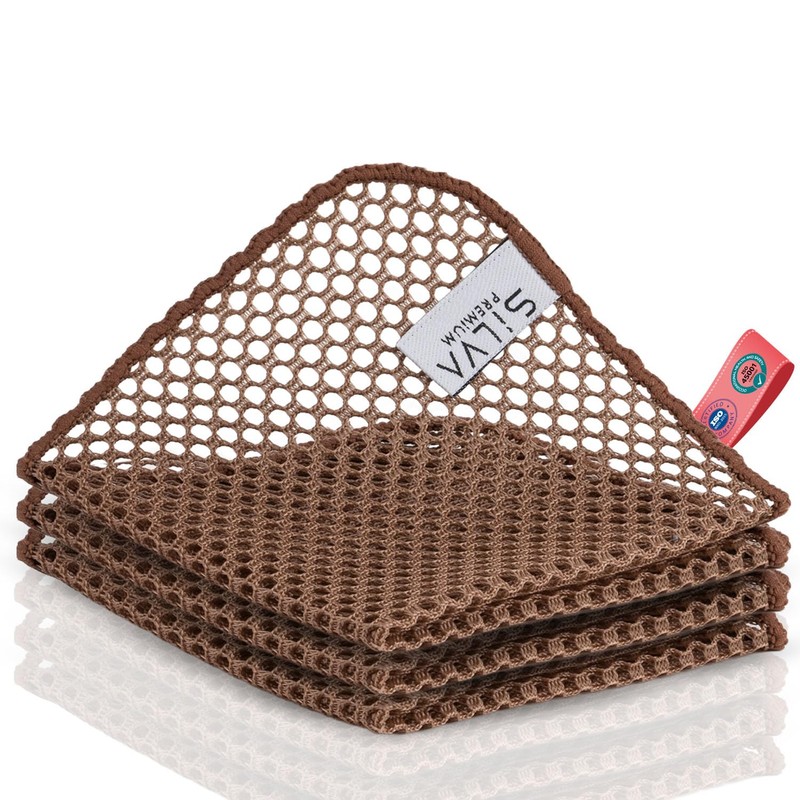 Silva Premium Microfibre Cloths & Wire Tea Towels, Wet &