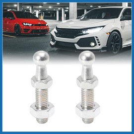 A ABSOPRO 2 Set 10mm M8x25mm Car Gas Strut Ball Stud Silver Tone Item Replacement