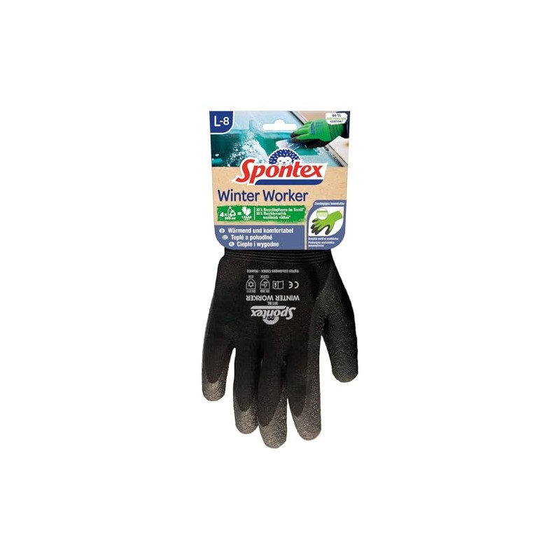 Spontex Winter Worker Rough Cold Work Gloves Made from Recycled