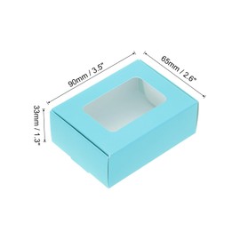 PATIKIL 3.5"x2.5"x1.3" Paper Soap Box with Window, 30 Pack Homemade Soap Boxes Rectangle Presents Packaging Boxes for Birthday Christmas DIY Craft, Blue