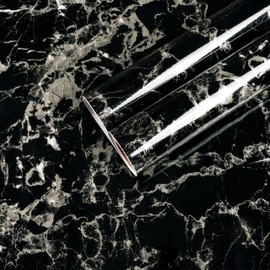 CHIHUT Black Marble Wallpaper 30"x118" Marble Contact Paper Peel and Stick Countertops Waterproof Granite Paper Self-Adhesive Removable Vinyl Wrap for Kitchen Bachsplash Shelf Liner Door Furniture