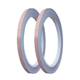 SWASEADA 1/5 inch Copper Backed Copper Foil Tape for Stained Glass, 2 Rolls 22 Yards, 2 Mil Thickness Copper Tapes, Stain Glass Tools and Supplies Starter Kit