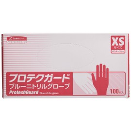 Crecia Protecuguard 69301 Blue Nitrile Gloves, Size XS, 100 Sheets (Powder Free, Thin, For Food Processing)