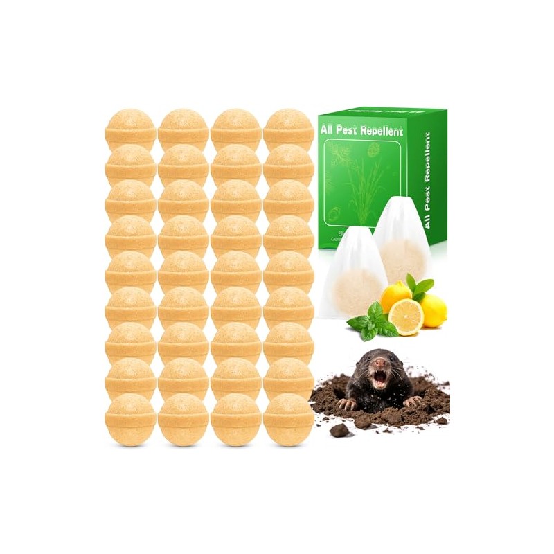 36Pack Mole Repellent Balls for Yard - Natural Pest Control