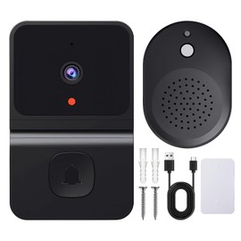 Sporgo Video Türklingel: 1080P WLAN Videotürklingel mit Kamera Kabellos, 2,4G WiFi Video Doorbell Sicherheitskamera mit HD Infrarot-Nachtsicht/2-Wege-Audio/Chime/Unterstützt SD&Cloud-Speicher