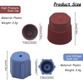 Huli 10 Pcs R134a Car Air Conditioning Valve Cap Leakproof 5 Blue Car AC Low Pressure Port Caps and 5 Red High Pressure Ac Caps for Car AC System