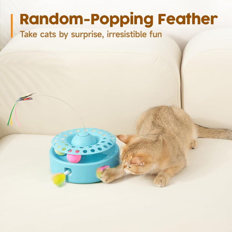 Potaroma Cat Toys 3-in-1 Automatic Interactive Kitten Toy, Fluttering Butterfly,