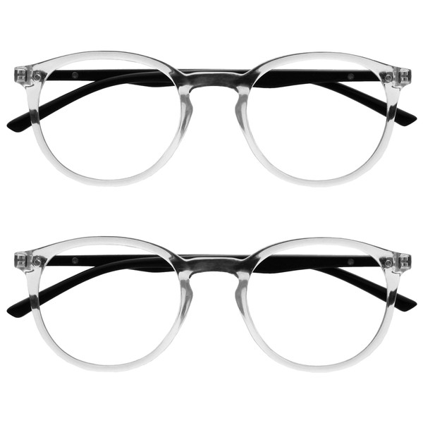 OPULIZE Met Lesebrille 2er Pack Schlank Runder Rahmen Federscharniere Kratzfest